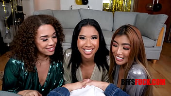 18-year-old teens fulfill their New Year’s resolutions in a group sex scene