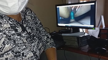 Pornera girl gets caught editing her videos and invites a viewer for some steamy action