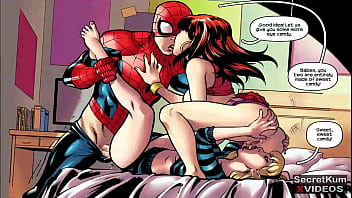 Wonder Woman and Spider Man in a threesome with Avengers at Subway